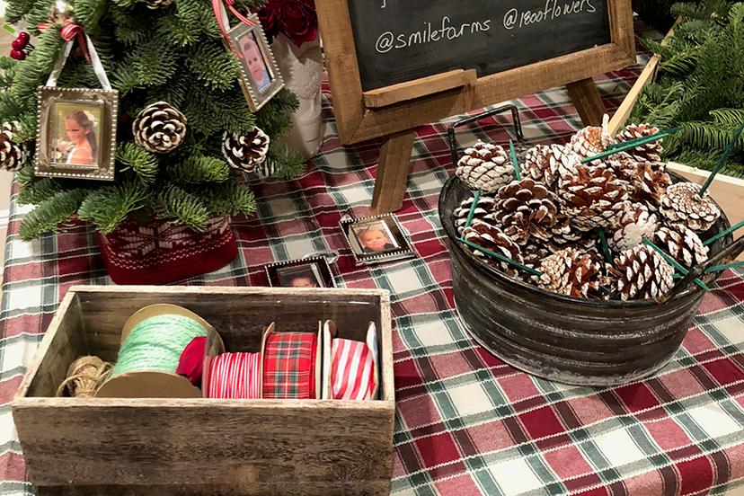 DIY Holiday Flower Tree Set Up