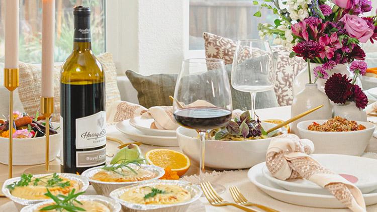 birthday dinner party wine and food