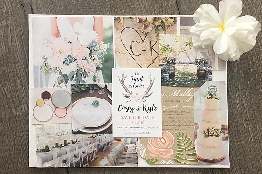 Wedding theme invitation mood board
